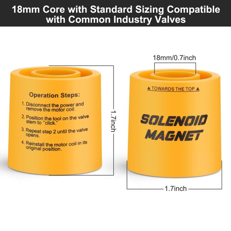 Runclimb Solenoid Magnet  Solenoid Valve Magnet Tool #TLMKC  Solenoid Valve Troubleshooting Magnet Tool 18mm  Fits Most Industry Valves  1 Pcs - Image 2